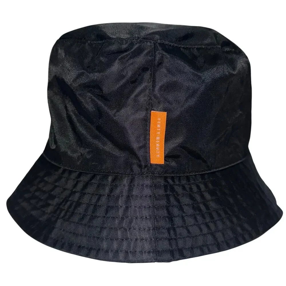 Fenty Beauty Exclusive Black Satin Lined Nylon Bucket Hat One Size